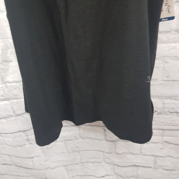 Terra &Sky NWT Black Textured Peasant Short Sleeve Top - Picture 5 of 9